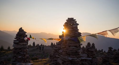 Sonnenaufgang mit „Stoarnernen Mandln“